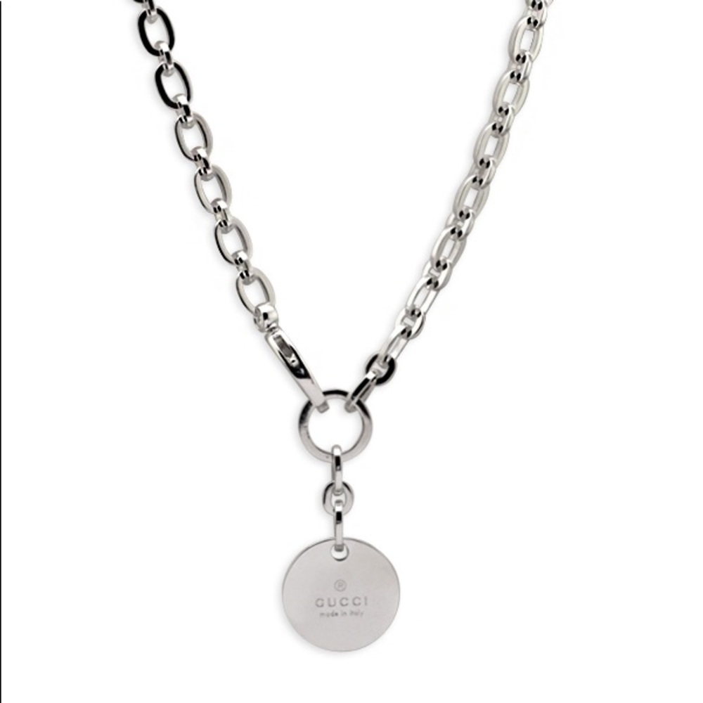 NWT GUCCI Sterling Round Pendant Necklace